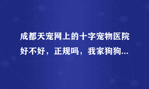 成都天宠网上的十字宠物医院好不好，正规吗，我家狗狗可能要动手术