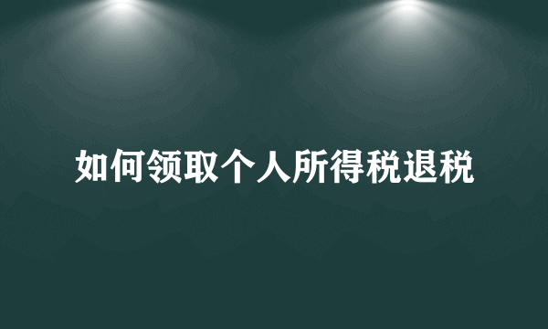 如何领取个人所得税退税