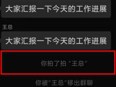 微信拍一拍拍了对方聊天栏有什么提示？