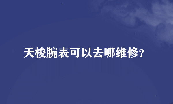 天梭腕表可以去哪维修？