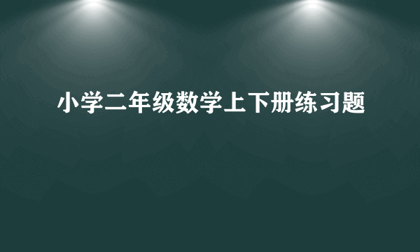 小学二年级数学上下册练习题