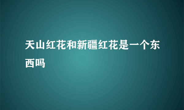 天山红花和新疆红花是一个东西吗