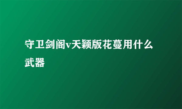 守卫剑阁v天颖版花蔓用什么武器