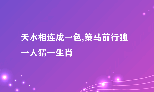 天水相连成一色,策马前行独一人猜一生肖