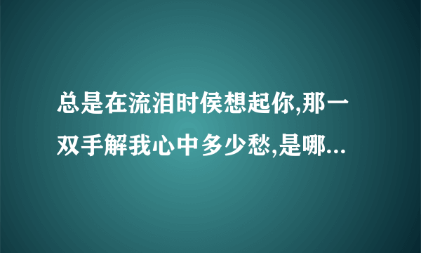 总是在流泪时侯想起你,那一双手解我心中多少愁,是哪首歌的歌词