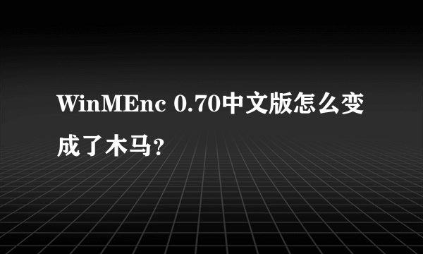 WinMEnc 0.70中文版怎么变成了木马？