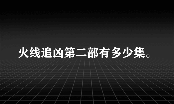 火线追凶第二部有多少集。