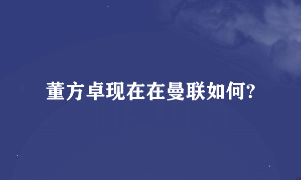 董方卓现在在曼联如何?