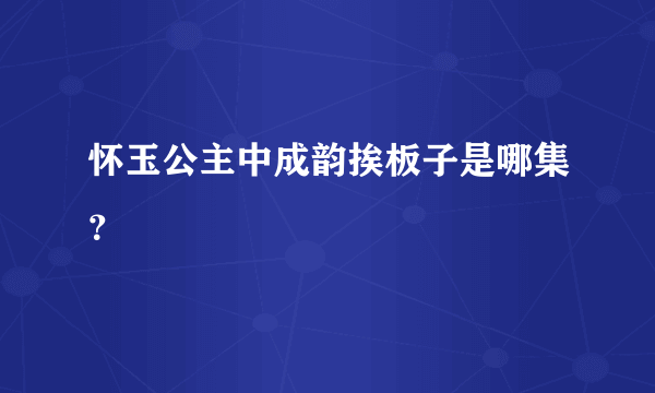 怀玉公主中成韵挨板子是哪集？