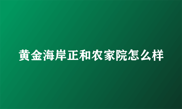 黄金海岸正和农家院怎么样