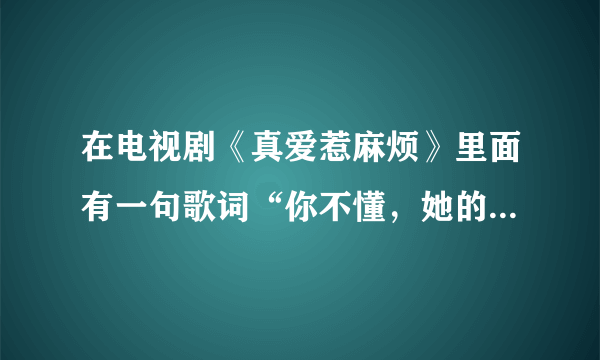 在电视剧《真爱惹麻烦》里面有一句歌词“你不懂，她的美……”什么歌名？