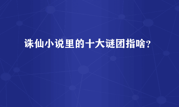 诛仙小说里的十大谜团指啥？