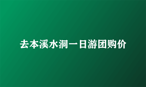 去本溪水洞一日游团购价