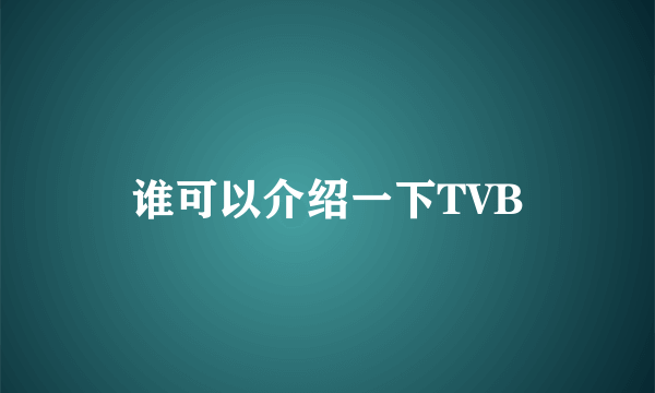 谁可以介绍一下TVB