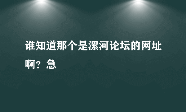 谁知道那个是漯河论坛的网址啊？急