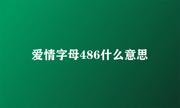 爱情字母486什么意思