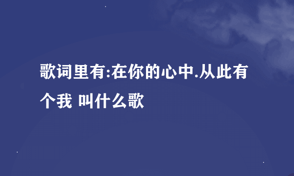 歌词里有:在你的心中.从此有个我 叫什么歌