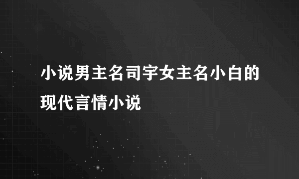 小说男主名司宇女主名小白的现代言情小说