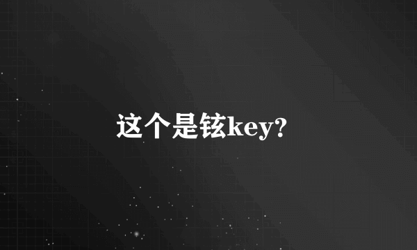 这个是铉key？