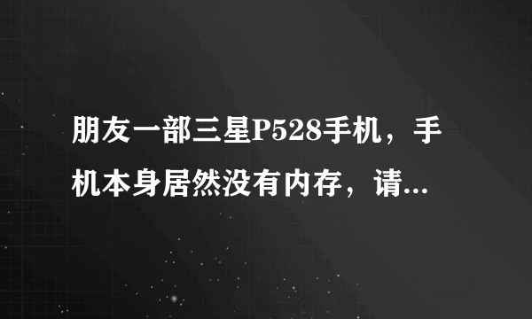 朋友一部三星P528手机，手机本身居然没有内存，请问这是行货还是水货、山寨货？