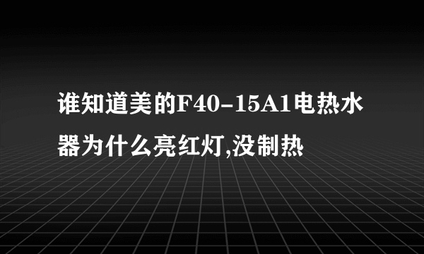 谁知道美的F40-15A1电热水器为什么亮红灯,没制热