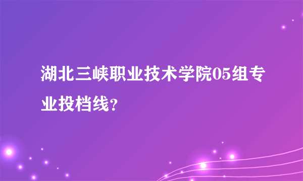 湖北三峡职业技术学院05组专业投档线？