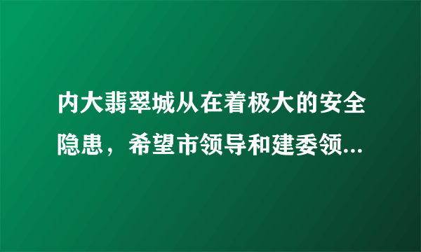 内大翡翠城从在着极大的安全隐患，希望市领导和建委领导高度关注