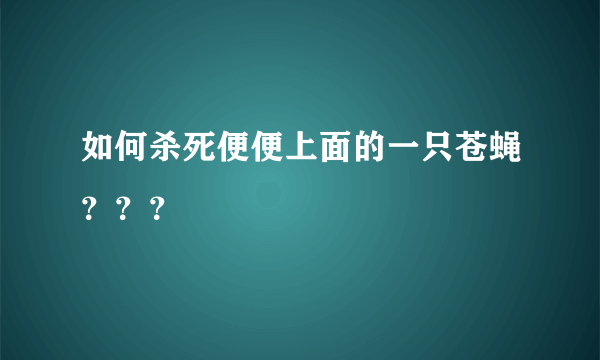 如何杀死便便上面的一只苍蝇？？？