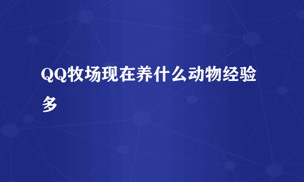 QQ牧场现在养什么动物经验多