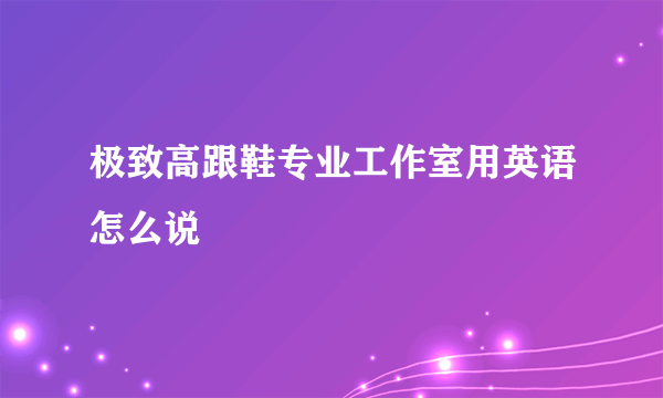 极致高跟鞋专业工作室用英语怎么说