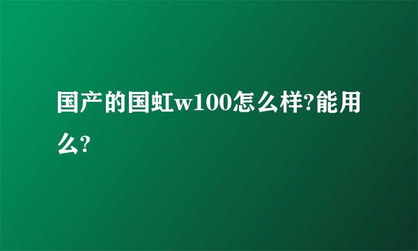 国产的国虹w100怎么样?能用么?