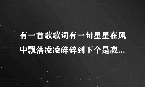 有一首歌歌词有一句星星在风中飘落凌凌碎碎到下个是寂寞叫什么名字