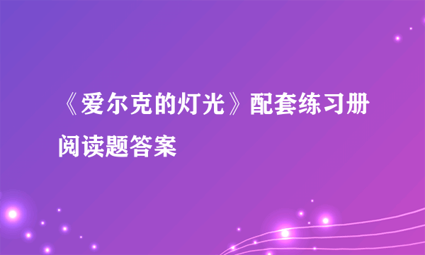 《爱尔克的灯光》配套练习册阅读题答案