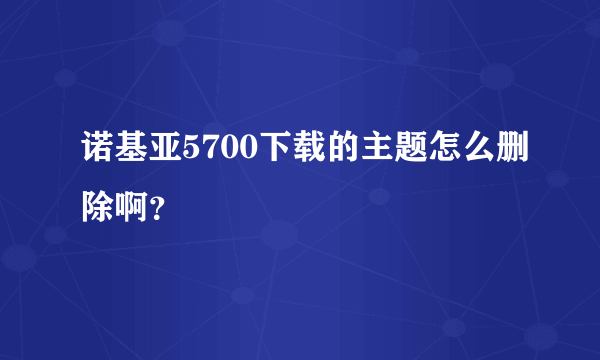 诺基亚5700下载的主题怎么删除啊？