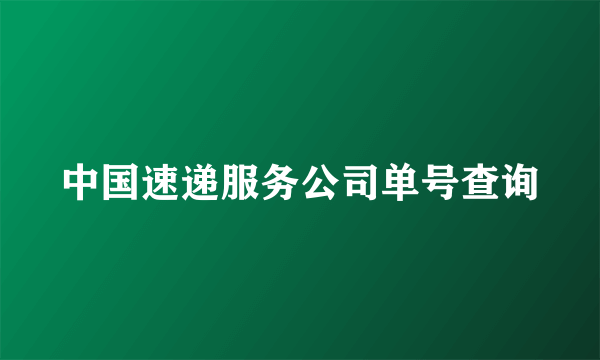 中国速递服务公司单号查询