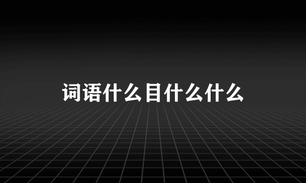 词语什么目什么什么