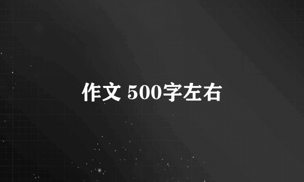 作文 500字左右