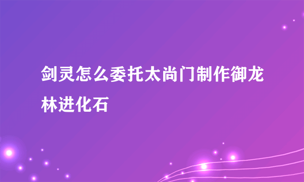 剑灵怎么委托太尚门制作御龙林进化石