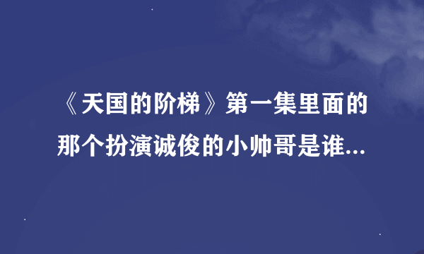 《天国的阶梯》第一集里面的那个扮演诚俊的小帅哥是谁？叫啥名字啊？