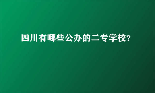 四川有哪些公办的二专学校？