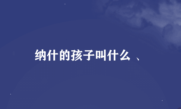 纳什的孩子叫什么 、