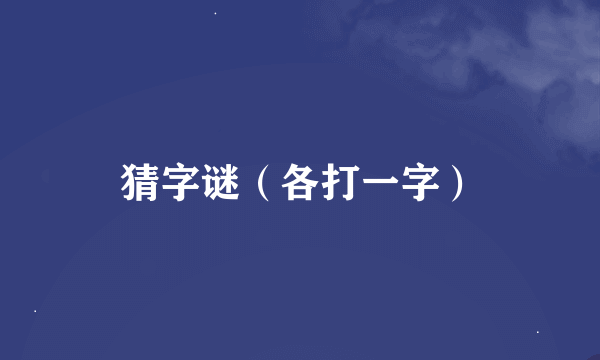 猜字谜（各打一字）