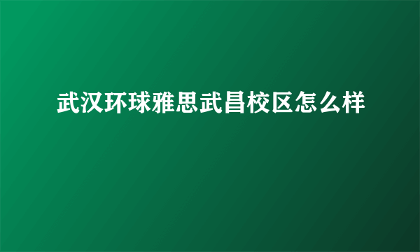 武汉环球雅思武昌校区怎么样