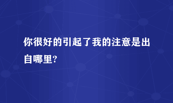 你很好的引起了我的注意是出自哪里?