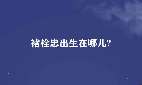 褚栓忠出生在哪儿?