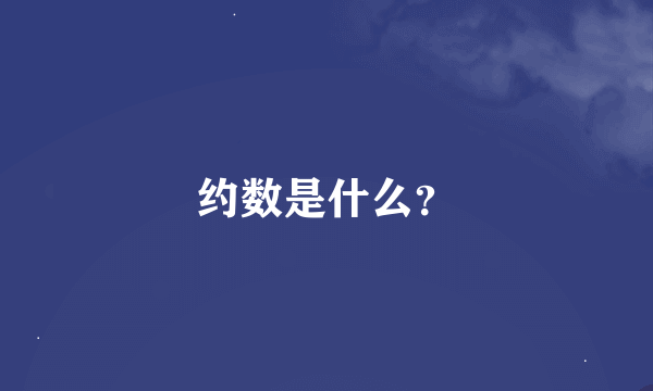 约数是什么？