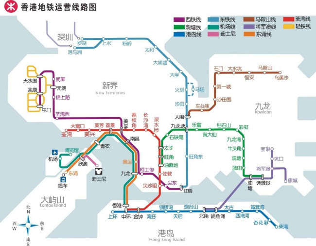 香港地铁线路图