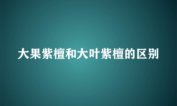 大果紫檀和大叶紫檀的区别