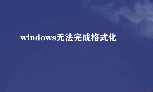 windows无法完成格式化