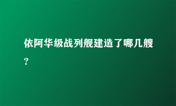 依阿华级战列舰建造了哪几艘？